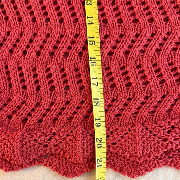 American Eagle Outfitters Red Open Knit V-Neck Sweater - Picture 10 of 10